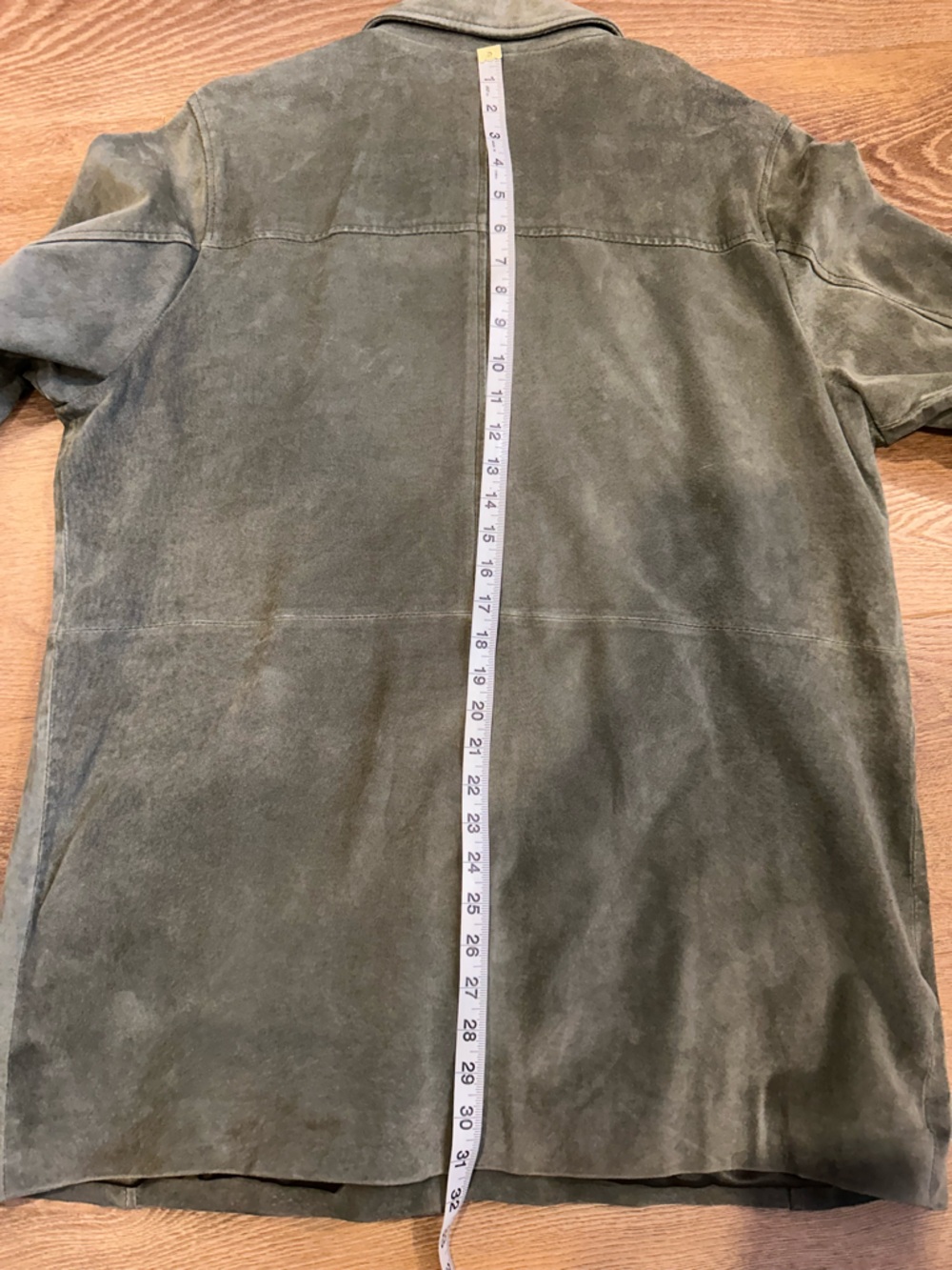 Denver Hayes Olive Green Suede Button-Front Jacket - Picture 10 of 13